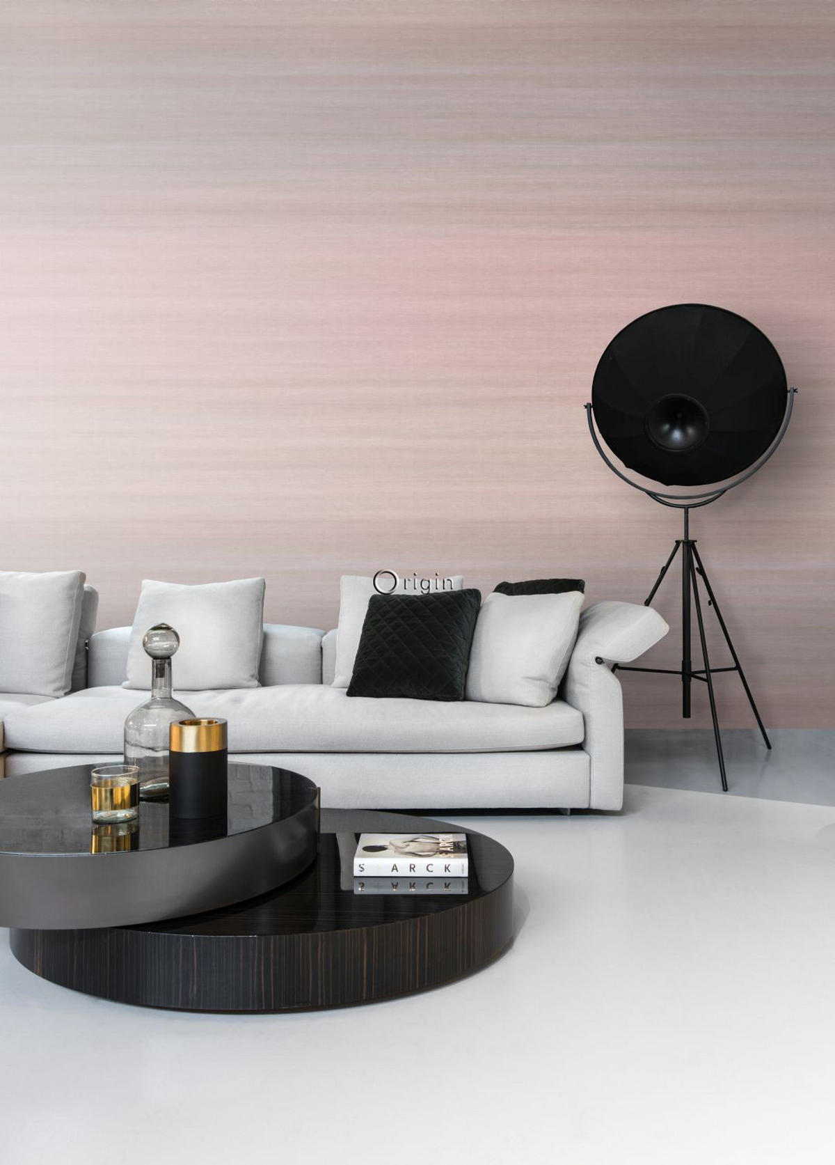 FOTOTAPETE Gewebeoptik mit Farbverlauf 200 x 300 cm - Pink, Papier (200/300cm) - Origin Wallcoverings