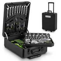 WERKZEUGKOFFER mit Trolley-Funktion (1200-tlg.) - Schwarz, Metall (37/18/45cm) - Juskys