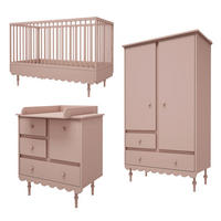 SOBA ZA BEBE 3-dijelniBabushka Ruža - pink, drvni materijal (145/99/75cm) - Petits-meubles