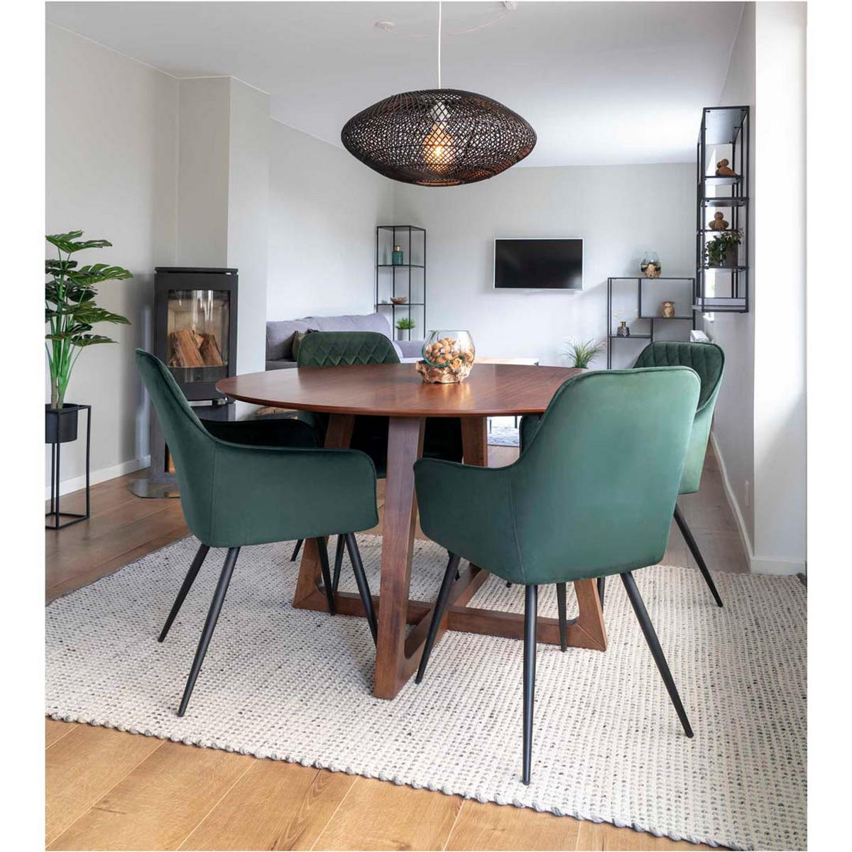 ESSTISCH Ø137 cm Wallnuss Dekor - Braun, Holzwerkstoff (137/137/76cm) - ebuy24