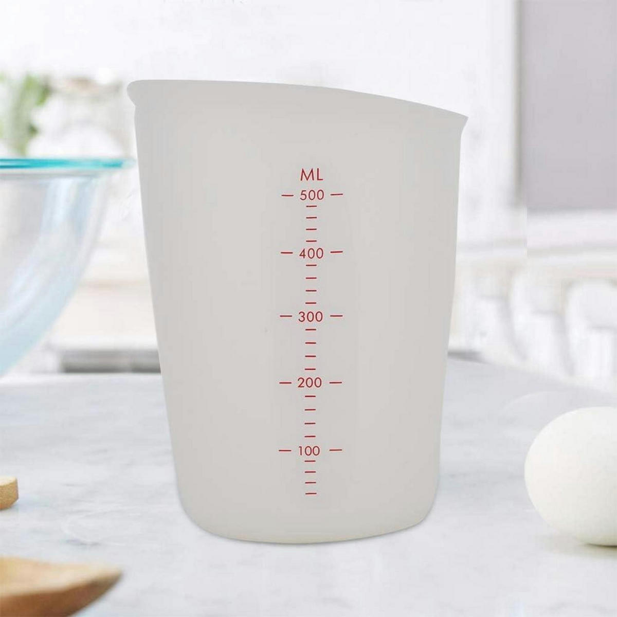 MESSBECHER Silikon 500 ml - Transparent, Kunststoff (0.5L)