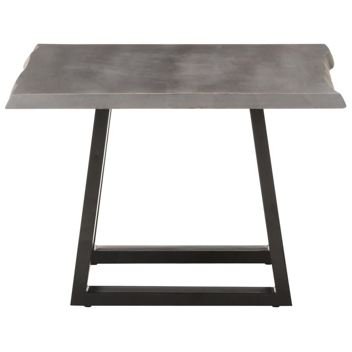 COUCHTISCH mit Baumkanten 60x60x40 cm Massivholz Akazie - Grau, Holz (60/60/40cm) - furnicato