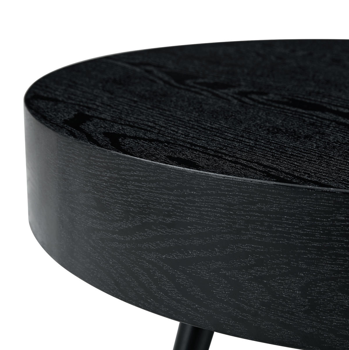 COUCHTISCH 70/35.5 cm Schwarz aus MDF und Metall in runder Form - Schwarz, Holzwerkstoff (70/70/35.5cm) - OKMYHOME