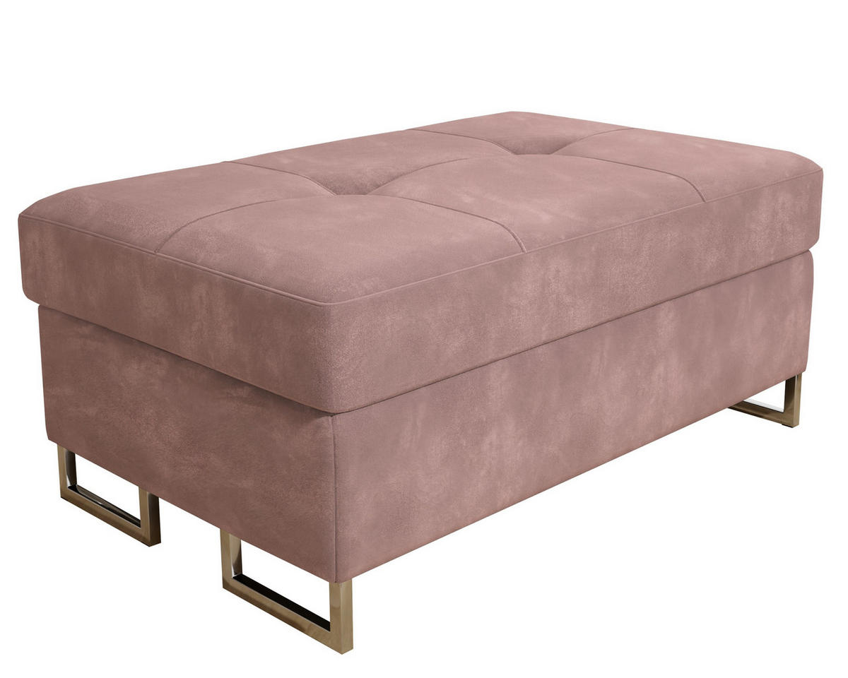 POLSTERHOCKER BARLET Rosa 100x60 cm - Rosa, Textil (100/41/60cm) - MASSENO