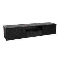 LOWBOARD Cosmopolitan Mangoholz 160 cm / 35 cm Schwarz - Schwarz, Holz (160/33/35cm) - Villa Möbel