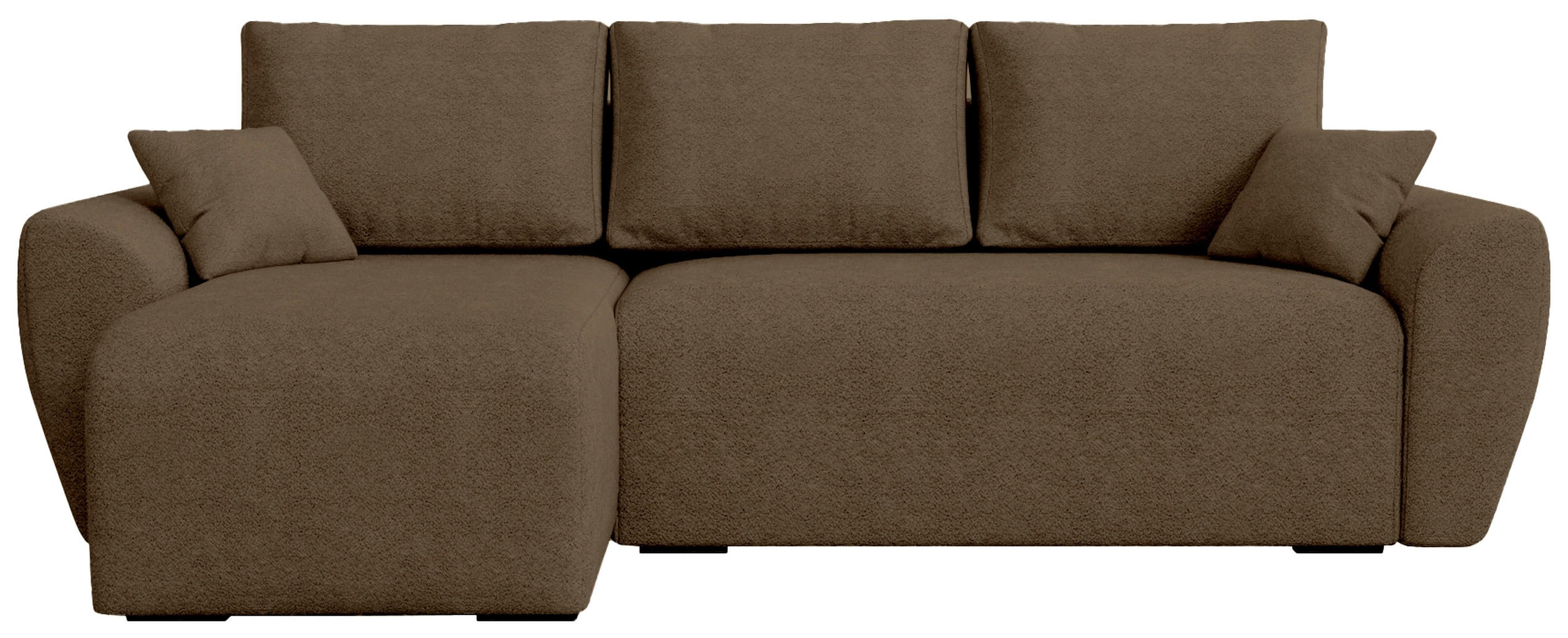ECKSOFA Rotterdam mit Schlaffunktion Braun Bouclé - Braun, Textil (238/141cm) - Bromarkt