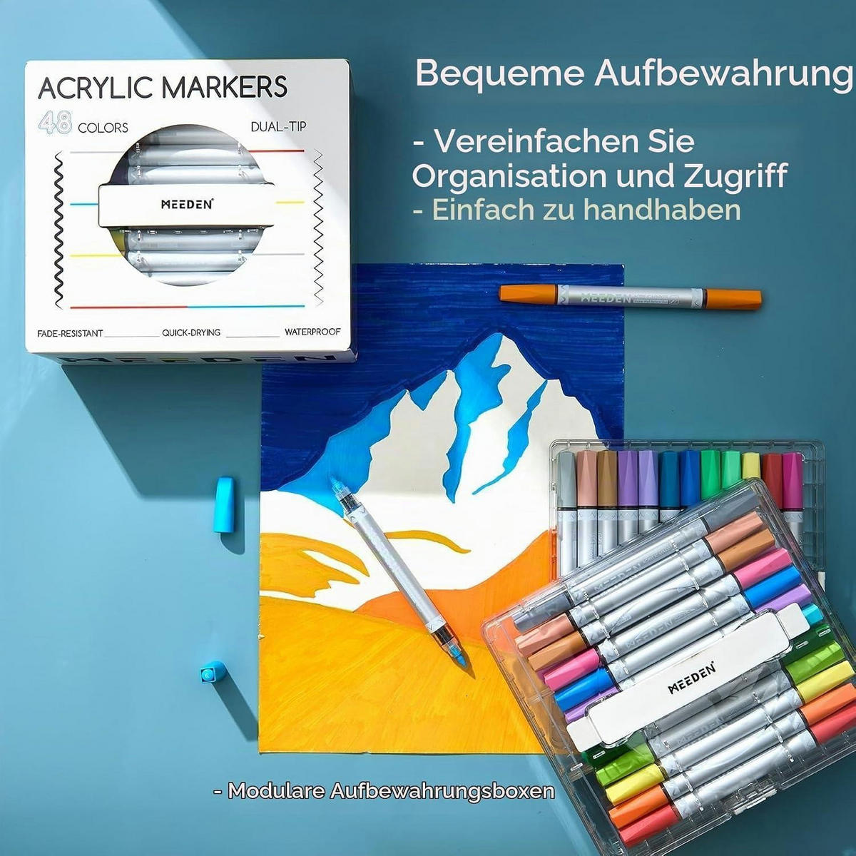 ACRYLSTIFTE 120 Farben Doppelspitze Schnelltrocknend Wasserfest - Multicolor, Kunststoff (1/1/16.5cm)