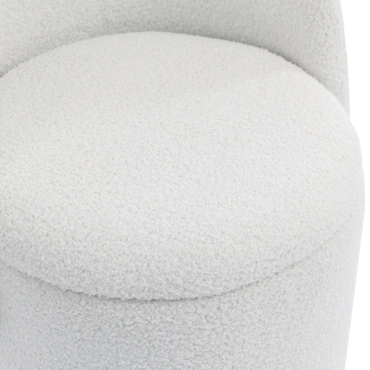 SESSEL Stoff Weiß drehbar und mit Stauraum - Weiß, Holzwerkstoff/Textil (48/75/52cm) - WISHDOR