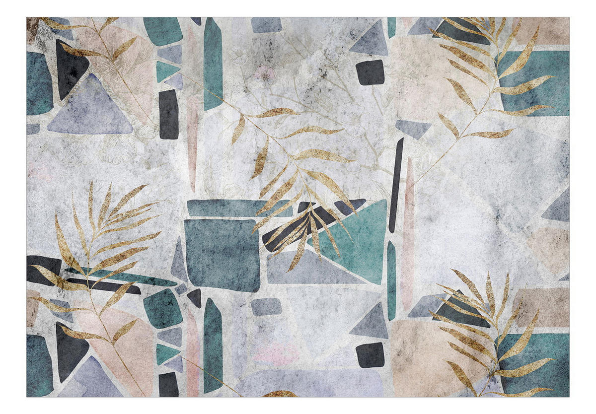 SELBSTKLEBENDE FOTOTAPETE 392/280 cm - Grau/Grün, Kunststoff/Textil (392/1cm) - KUNSTLOFT