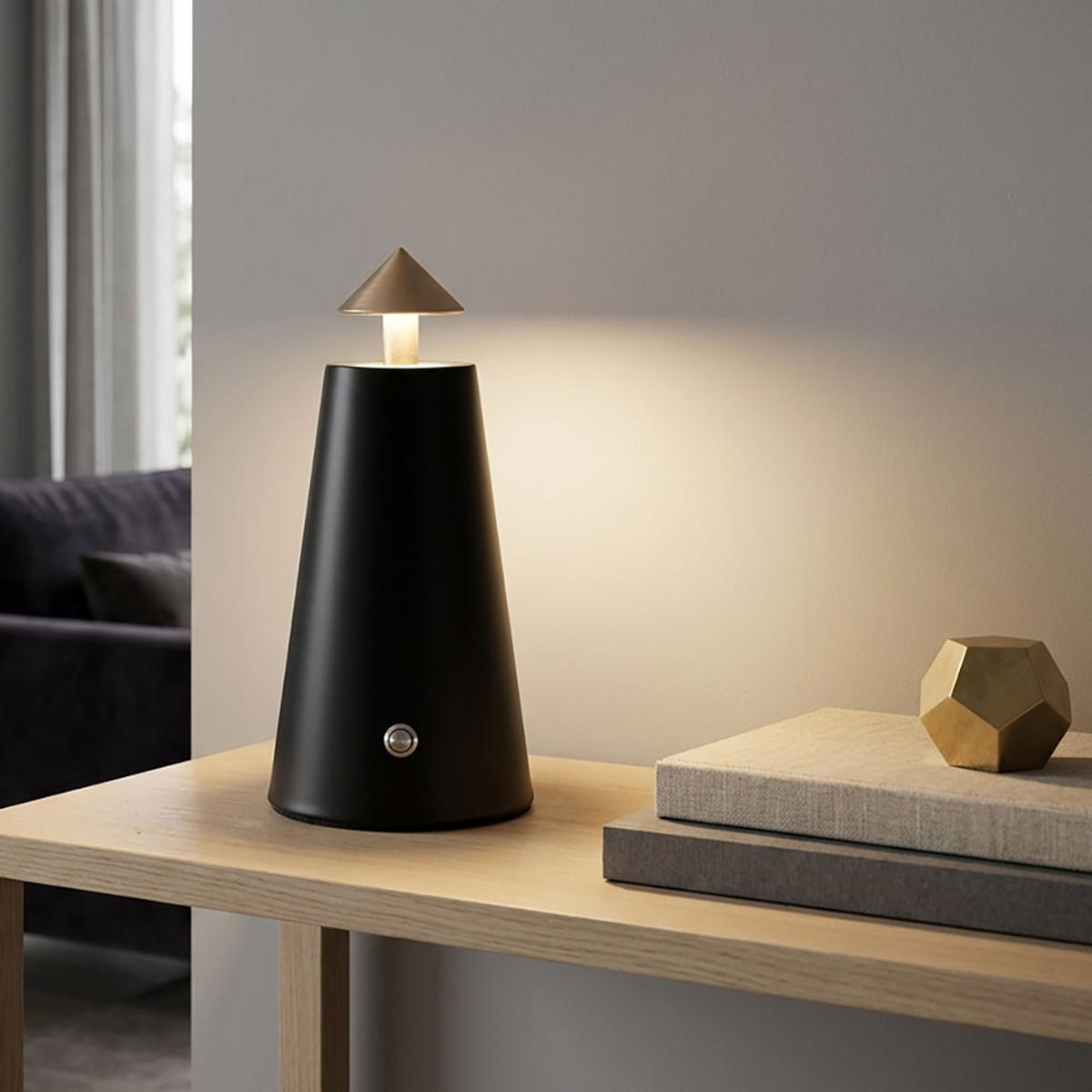 LED TISCHLEUCHTE Schwarz Cappuccino CCT - Schwarz, Metall (9/9/19cm) - Globo Lighting