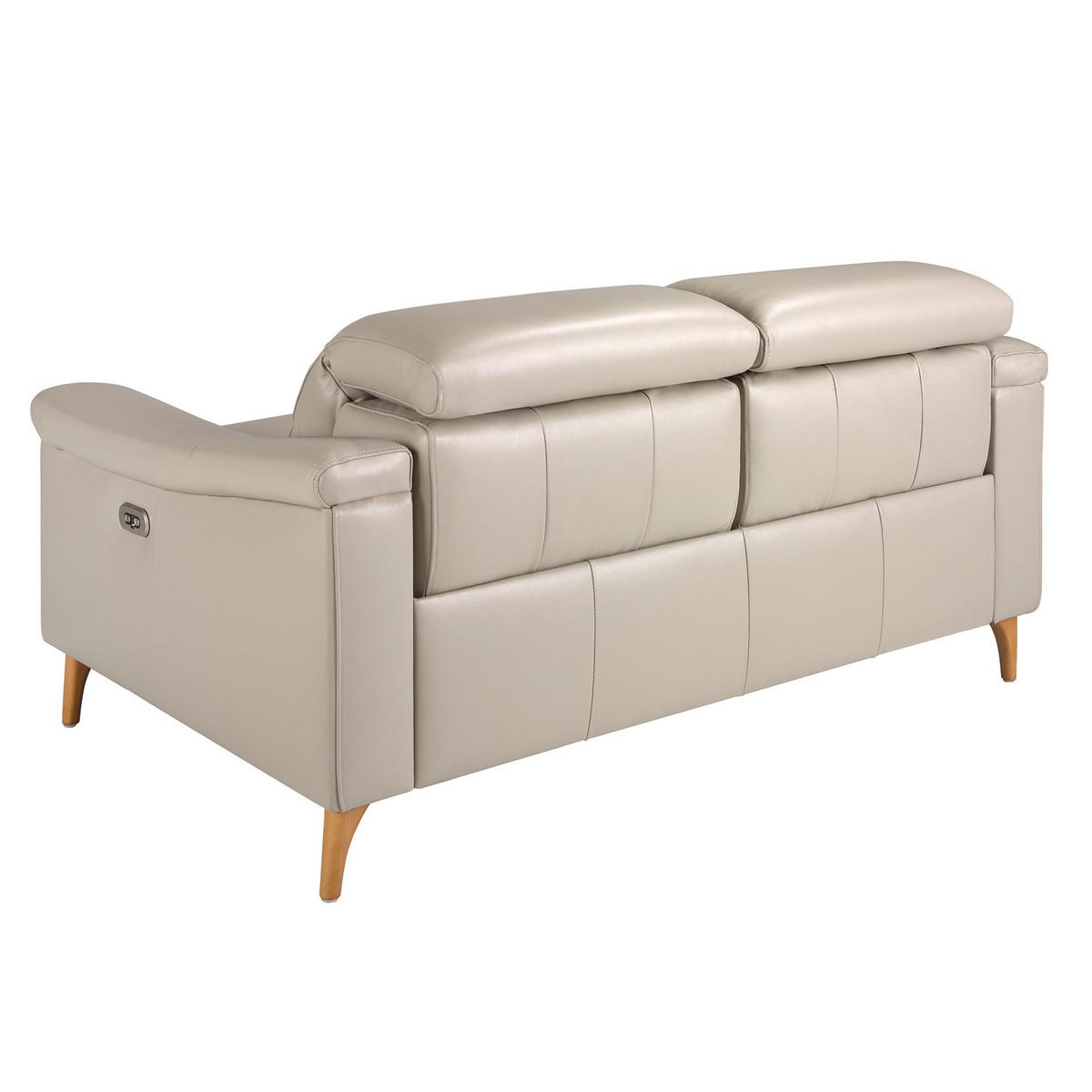 SOFA 2-Sitzer-Relax-Sofa aus taupefarbenem Leder 160/104/102 cm - Grau/Honig, Leder (160/102/104cm) - ANGEL CERDA