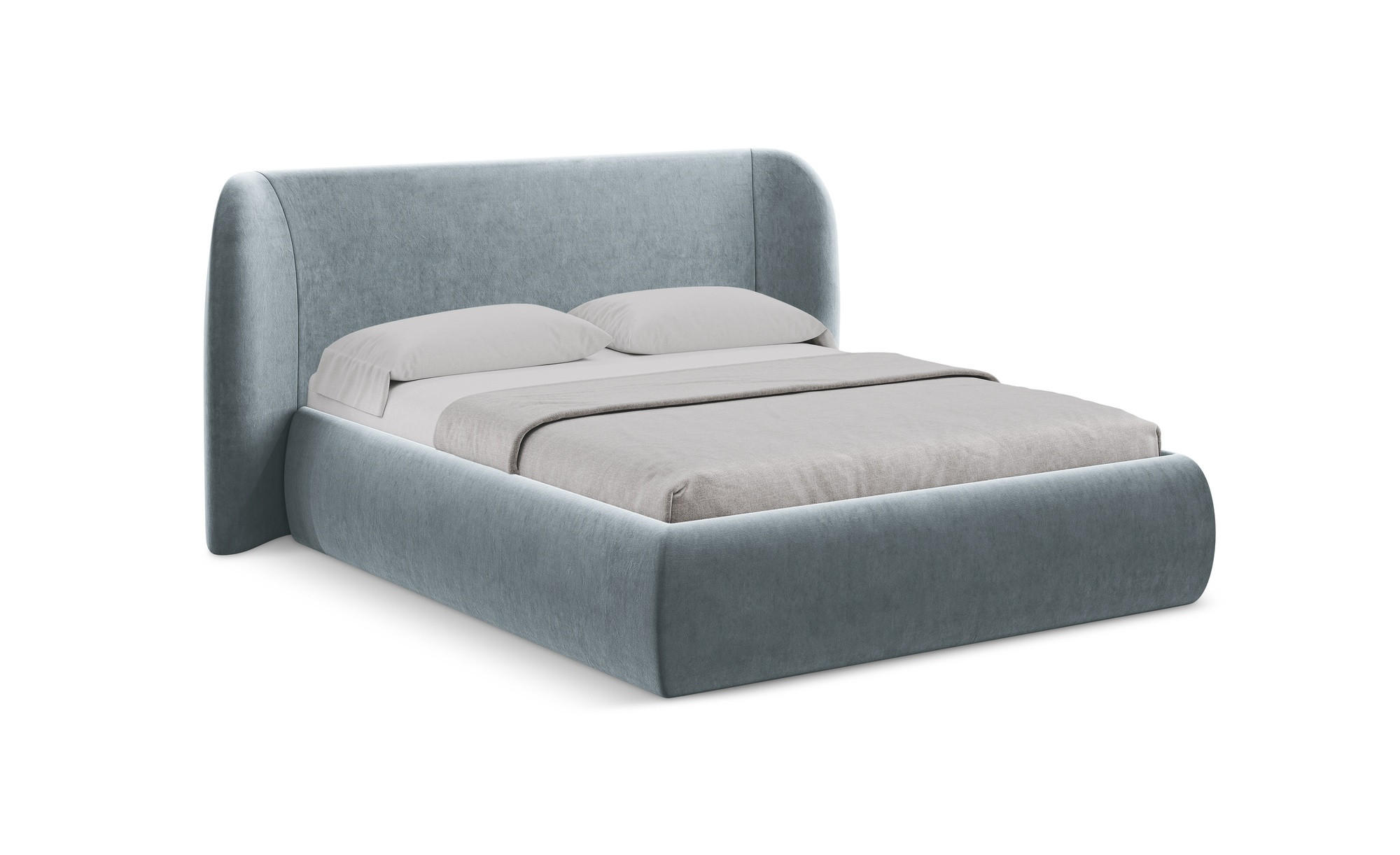 POLSTERBETT mit Bettkasten und Lattenrost 190x215 Blau - Blau/Schwarz, Kunststoff/Textil (140/200cm) - Makamii