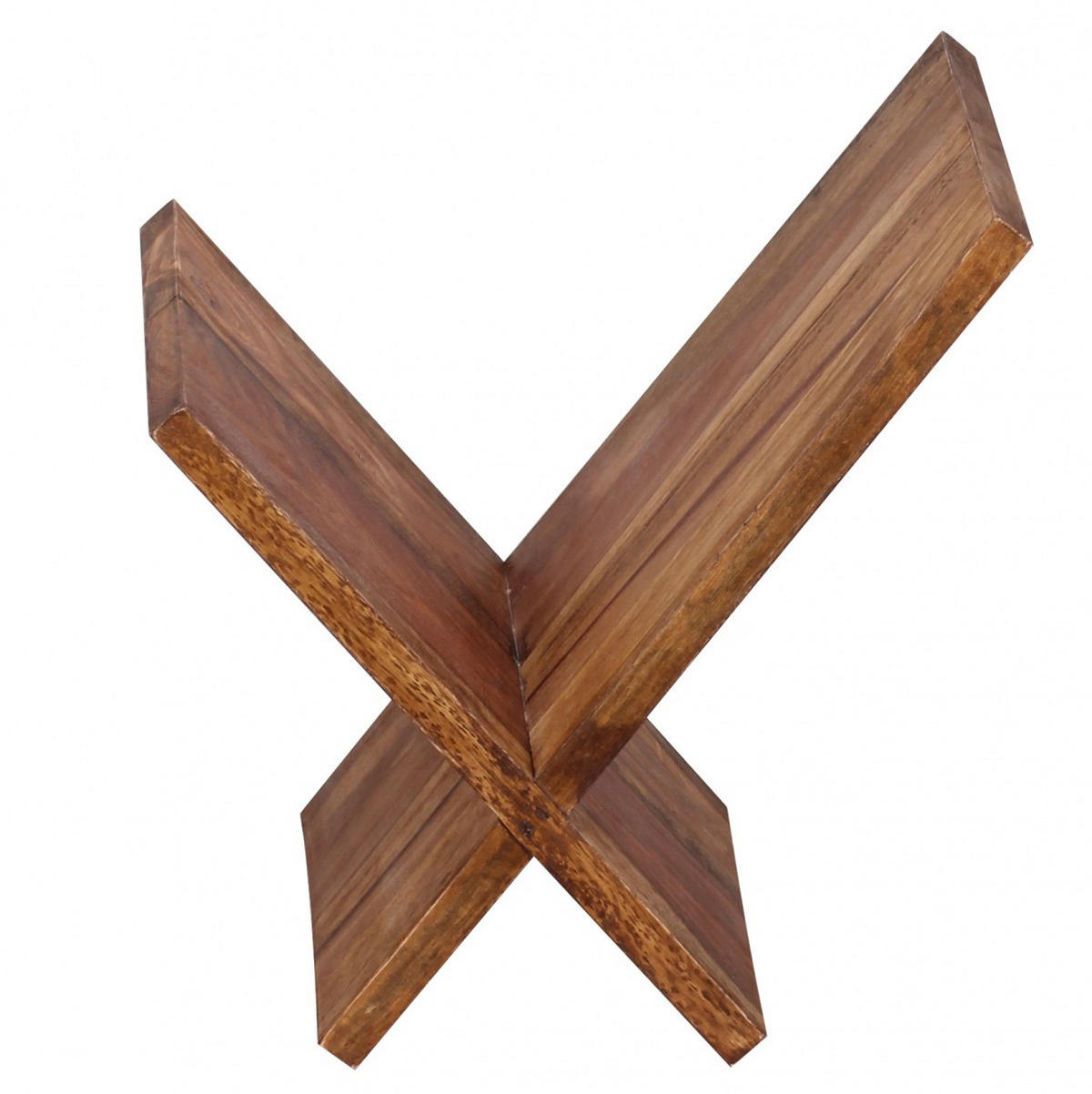 ZEITUNGSSTÄNDER Massivholz Handgefertigt X-Form, Braun 29x28x31 cm - Braun, Holz (29/31/28cm) - KADIMA DESIGN