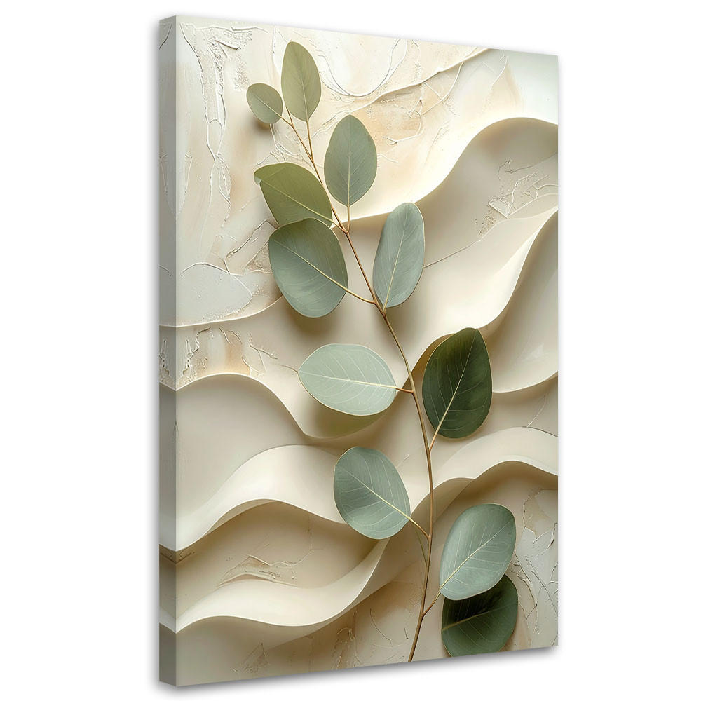 WANDBILD, Blätter - Weiß, Textil (60/90cm) - Feeby