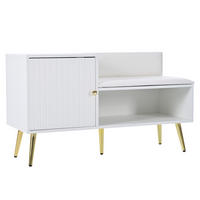 SCHUHBANK Weiß 100x38x58 cm mit Stauraum, Sitzbank und Schuhkipper für Flur - Weiß, Holz (100/58/38cm) - PARAFTA HOME