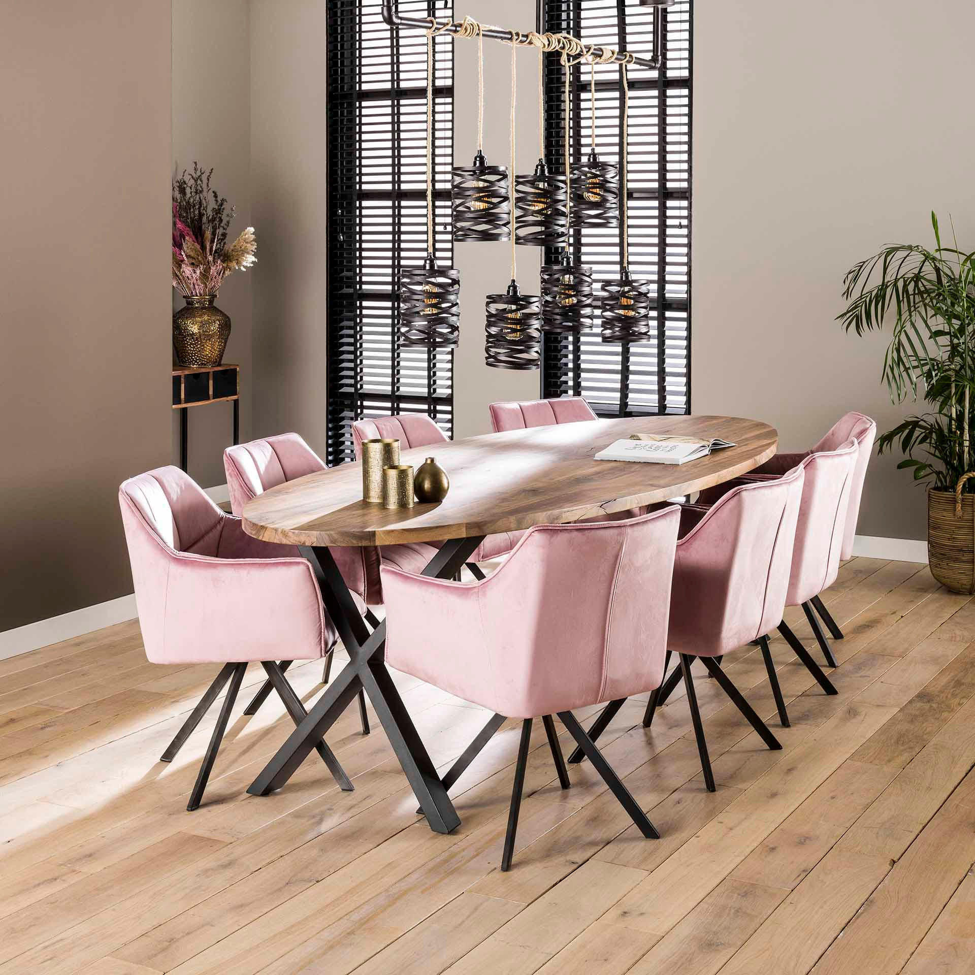 Home Collective Velours-Stuhl – Bequemer Esszimmerstuhl Mit Metallbeinen, 120 Kg Belastbar (4er-Set)