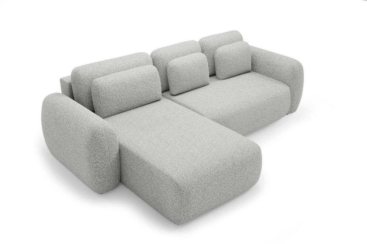 ECKSOFA Gaston Mit Schlaffunktion - Hellgrau, Holzwerkstoff/Textil (304/190cm) - Fun Möbel