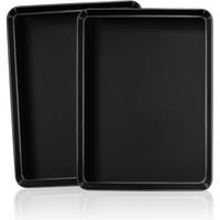 BACKBLECH 2er Set 31,5 cm x 24,5 cm - Schwarz, Metall (24.5/2.5/31.5cm)