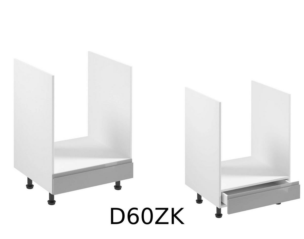 KÜCHENZEILE 260 cm – Aspen KA1-M260 - in Grau/Hochglanz - Grau, Holz (260/212/47cm)