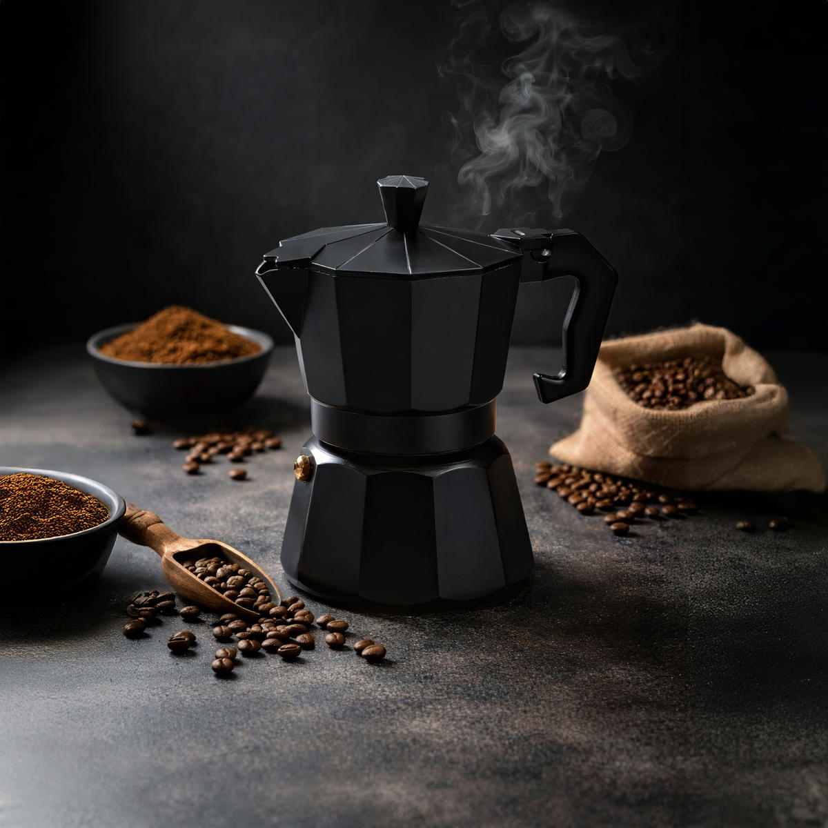 ESPRESSOKOCHER 170 ml - Schwarz, Metall (17.5/15/22.8cm)