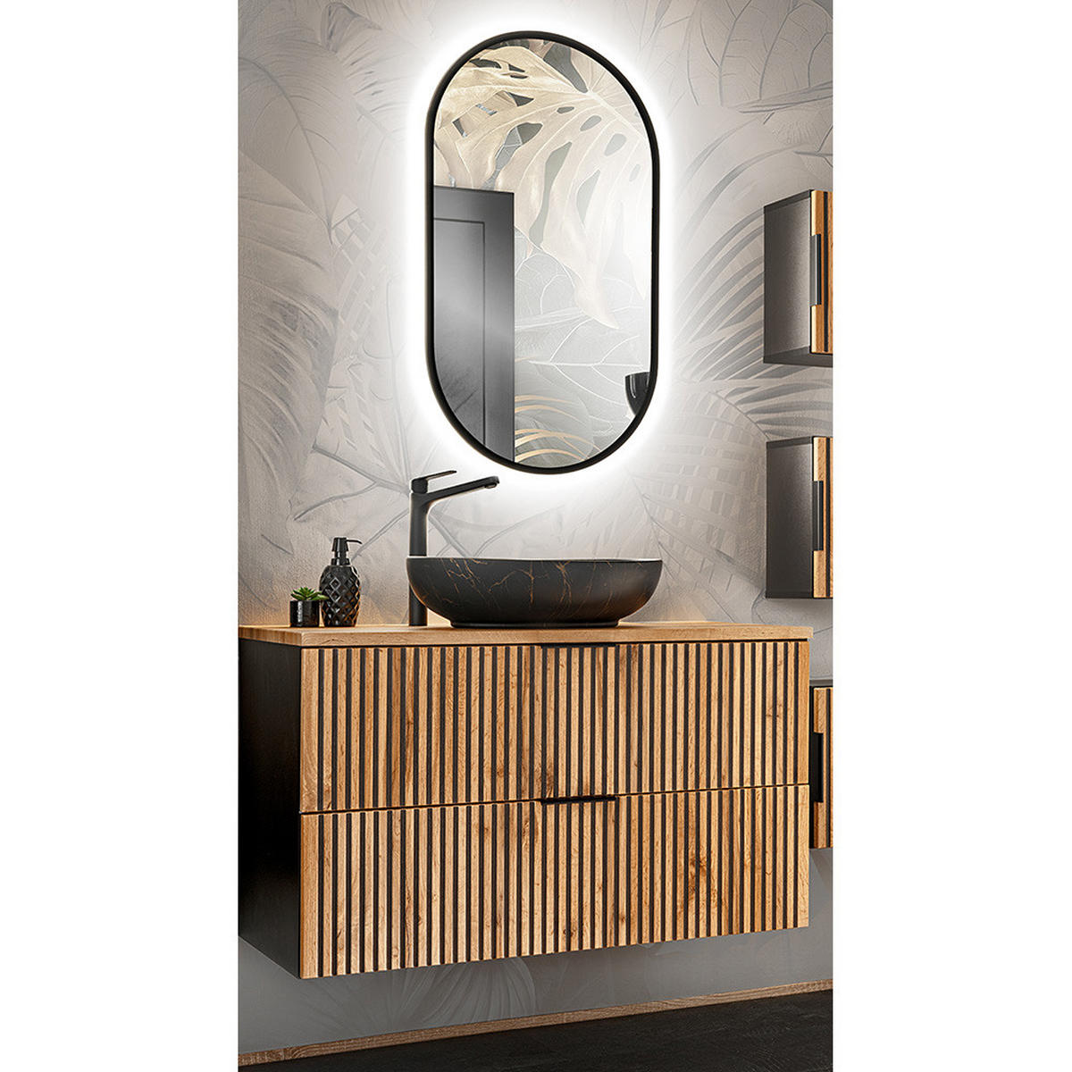 BADMÖBEL-SET 2-TLG. Xanten-56 - Braun, Holzwerkstoff (101/200/47cm) - Lomado