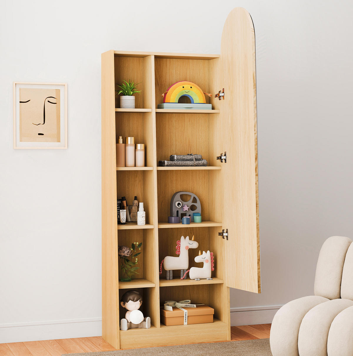 SIDEBOARD 120/40/85 cm mit 3 Schubladen, 2 Türen, offenem Fach und Lamellenfront aus Holz, Dunkle Eiche - Braun, Holz (120/85/40cm) - Redom