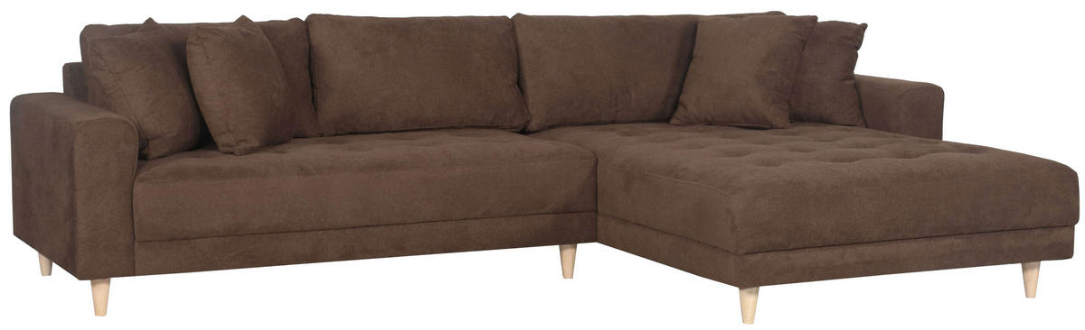 ECKSOFA Gorino - Hellbraun/Braun, Holz/Textil (283/176cm) - Mr. Deko
