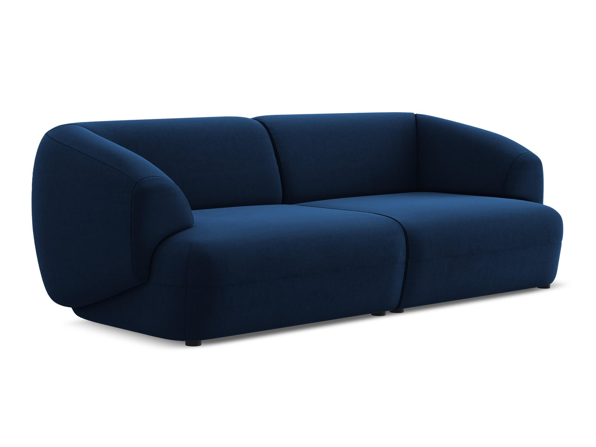 4-SITZER-SOFA Samt Stoff Blau - Blau/Schwarz, Kunststoff/Textil (232/81/98cm) - Makamii
