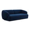 4-SITZER-SOFA Samt Stoff Blau - Blau/Schwarz, Kunststoff/Textil (232/81/98cm) - Makamii