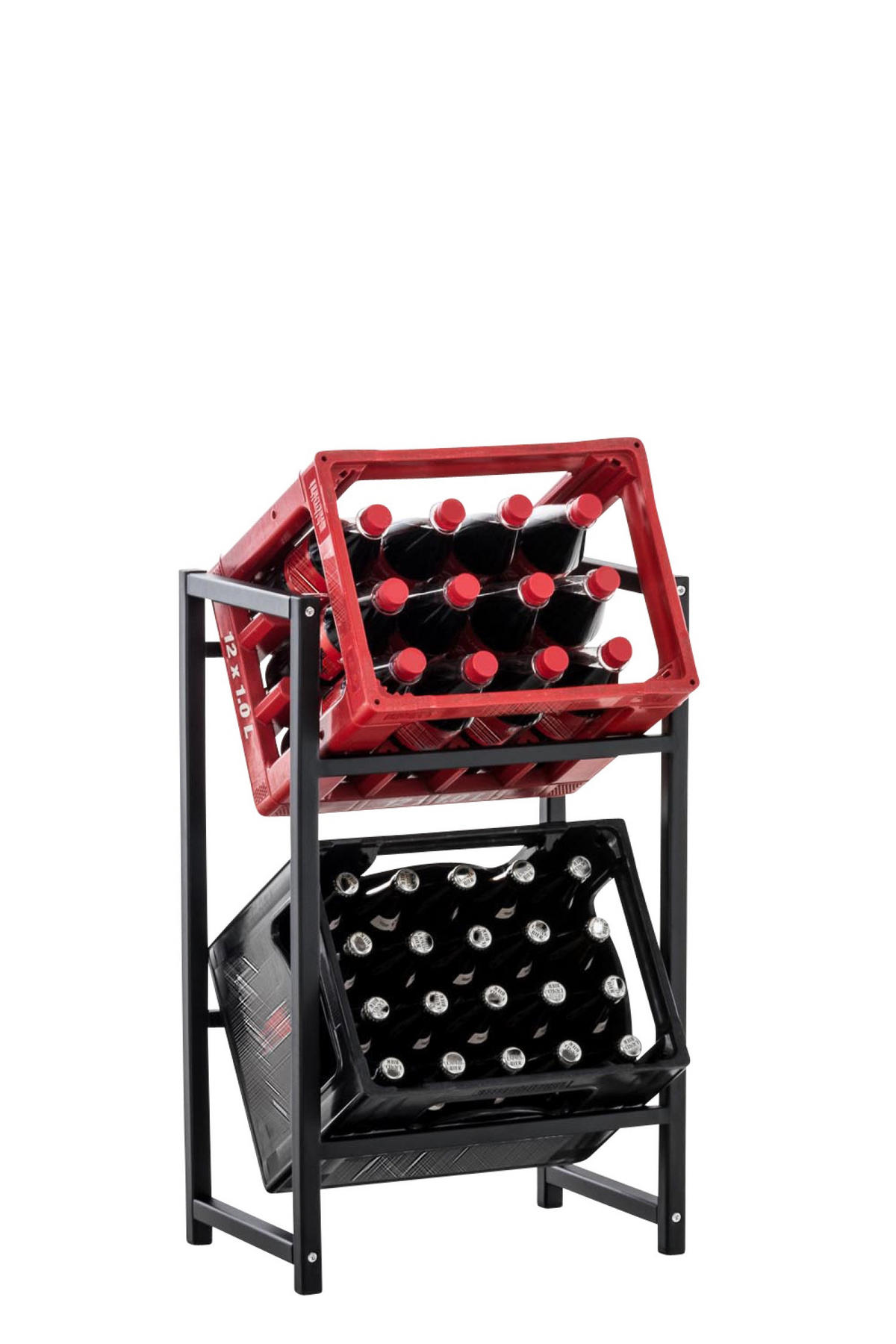 GETRÄNKESKISTENSTÄNDER Lenny - 2er Set - schwarz - Schwarz, Metall (47/31/75cm) - TPFLiving