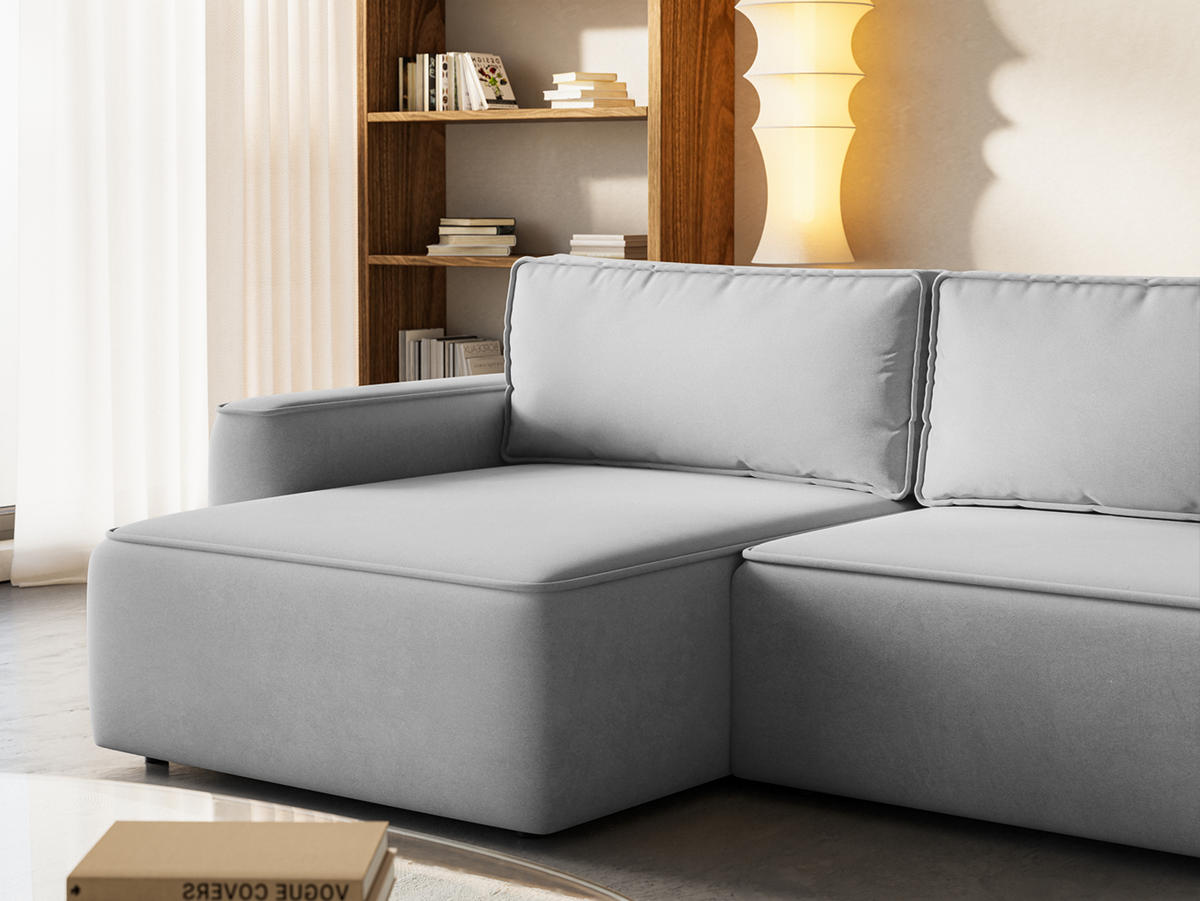 ECKSOFA Sarro mit Schlaffunktion, Silber - Silberfarben, Textil (165/260cm) - Fedve