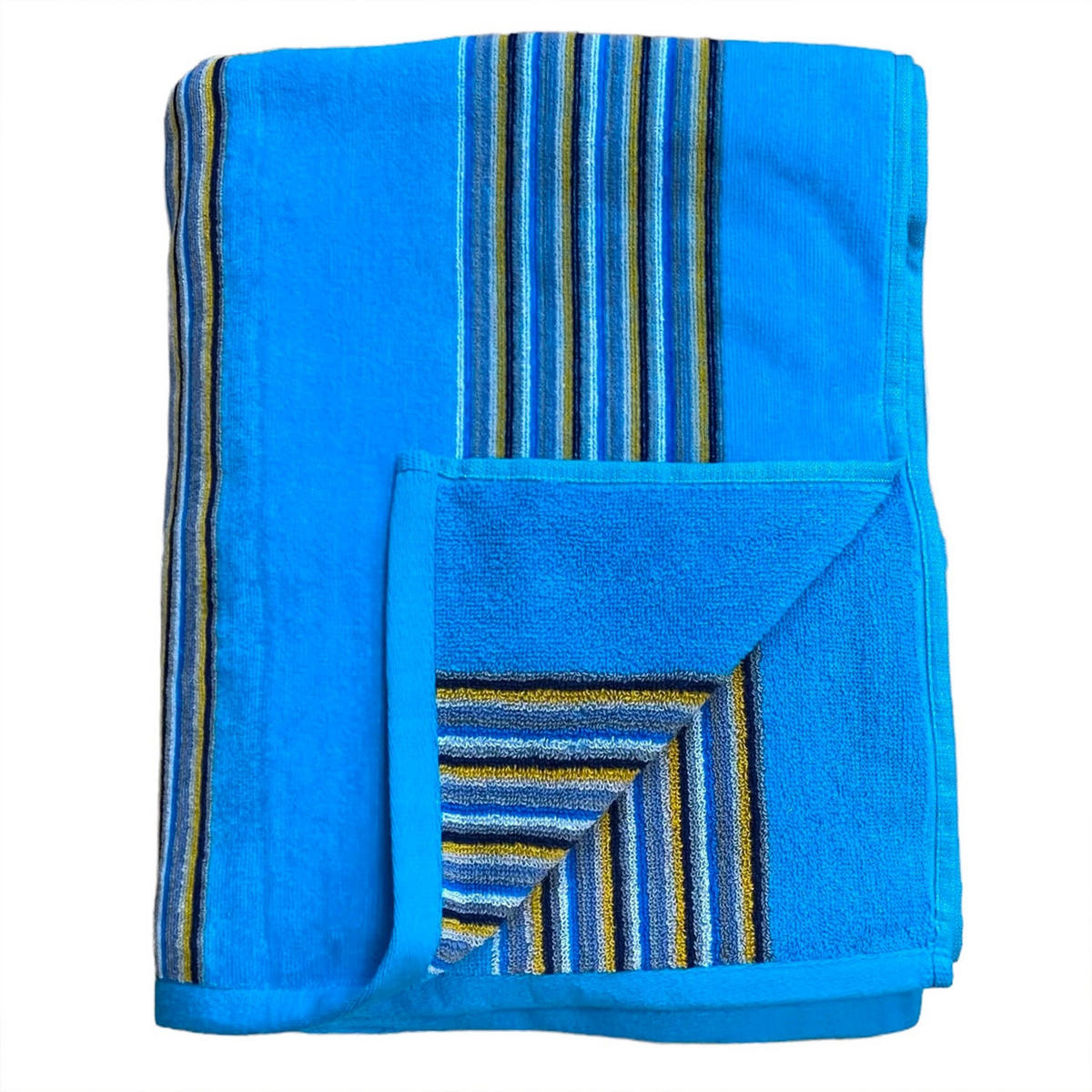STRANDTUCH Frottee Velours Jacquard Milonga Türkis 140x180 400g/m² - Blau, Textil (140/180cm) - LE COMPTOIR DE LA PLAGE