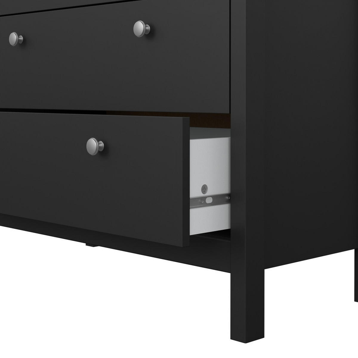 KOMMODE, Madrid, Schwarz, Melamin., 83 x 39 x 99 cm - Schwarz, Holzwerkstoff (83/99/39cm) - ebuy24