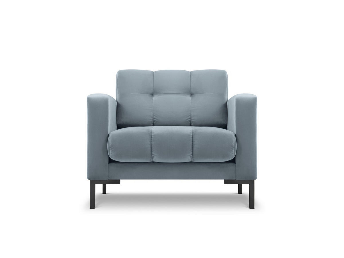 SESSEL Mamaia aus Samt hellblau - Hellblau, Textil (92/75/87cm) - Micadoni