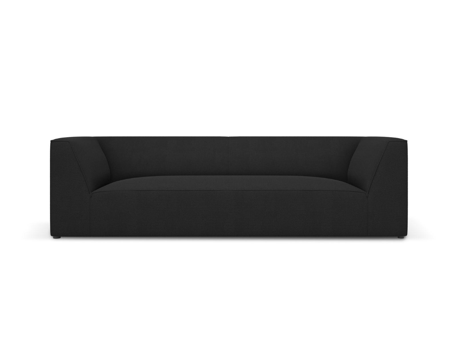SOFA Ruby aus strukturiertem Stoff schwarz 3 Sitzplätze - Schwarz, Textil (93/69/232cm) - Micadoni