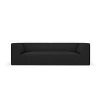 SOFA Ruby aus strukturiertem Stoff schwarz 3 Sitzplätze - Schwarz, Textil (93/69/232cm) - Micadoni