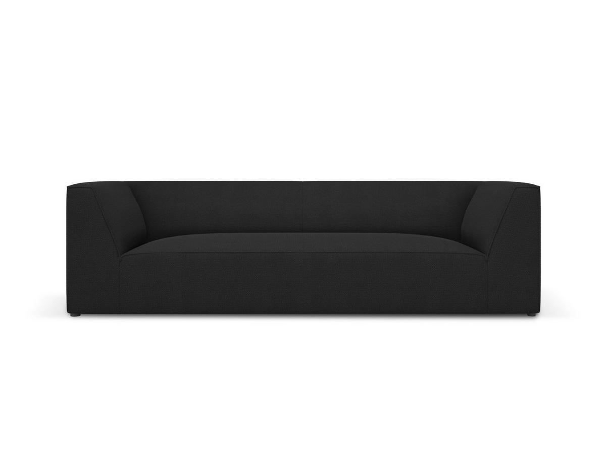 SOFA Ruby aus strukturiertem Stoff schwarz 3 Sitzplätze - Schwarz, Textil (93/69/232cm) - Micadoni