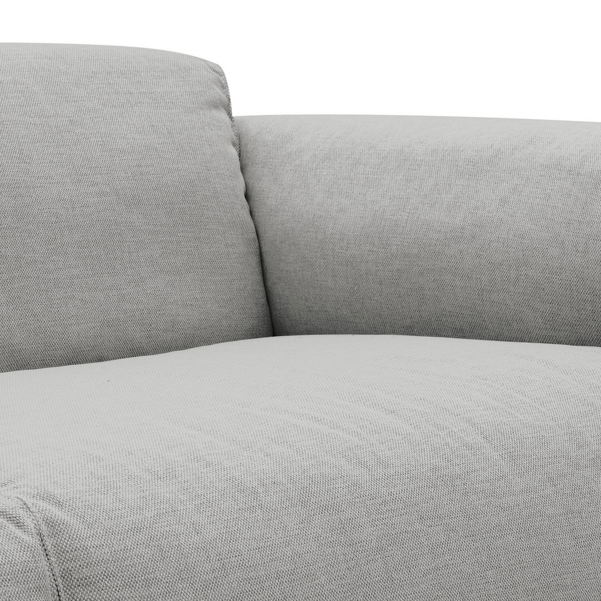 3-SITZER ECKSOFA mit Longchair - Hellgrau/Schwarz, Kunststoff/Textil (284/173cm) - home24