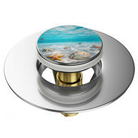 WASCHBECKENSTÖPSEL Pop-Up Waterworld - Blau, Metall (6/4/5cm) - Sanilo