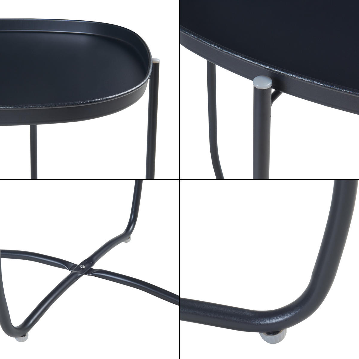 ODKLÁDACÍ STOLEK Sandefjord - černá, kov (46/46/53cm) - [en.casa]