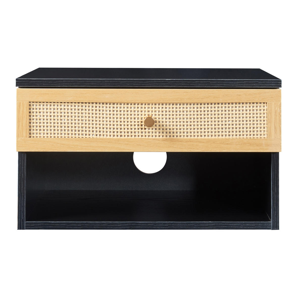 WANDREGAL Eiker - Goldfarben/Schwarz, Holzwerkstoff/Kunststoff (31.5/23/40cm) - [en.casa]