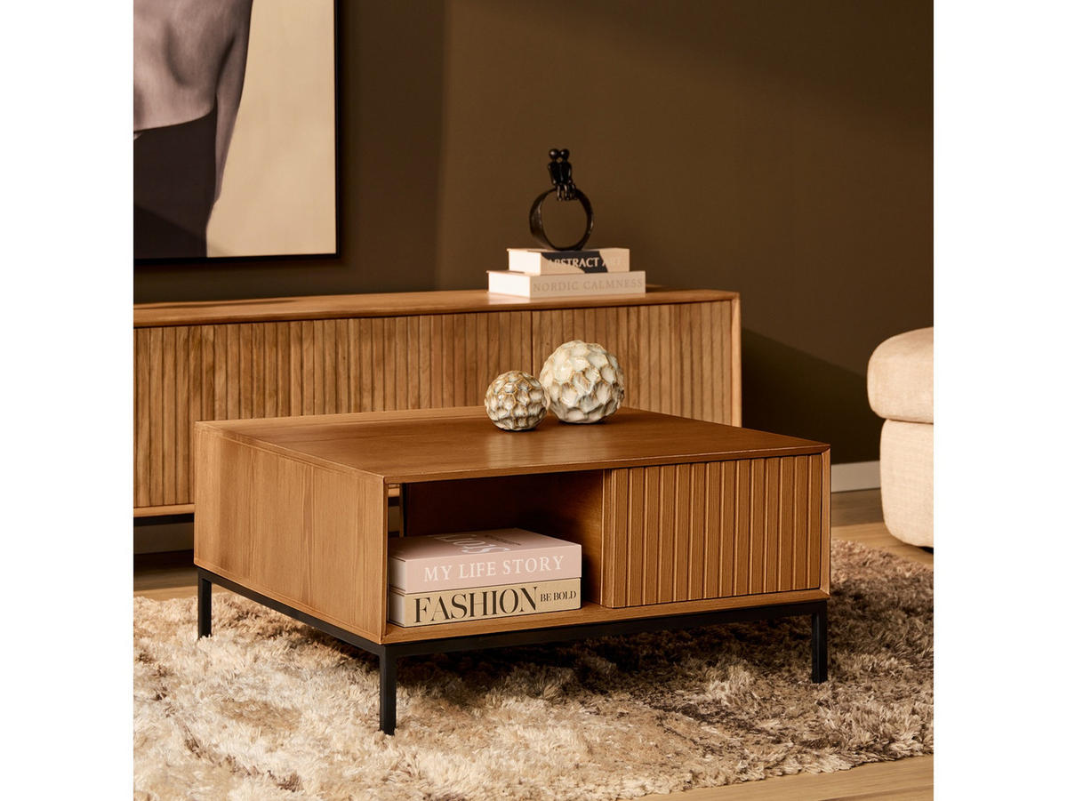 COUCHTISCH Dimora Mangoholz 80 cm / 80 cm Natur - Naturfarben, Holz (80/40/80cm) - Villa Möbel