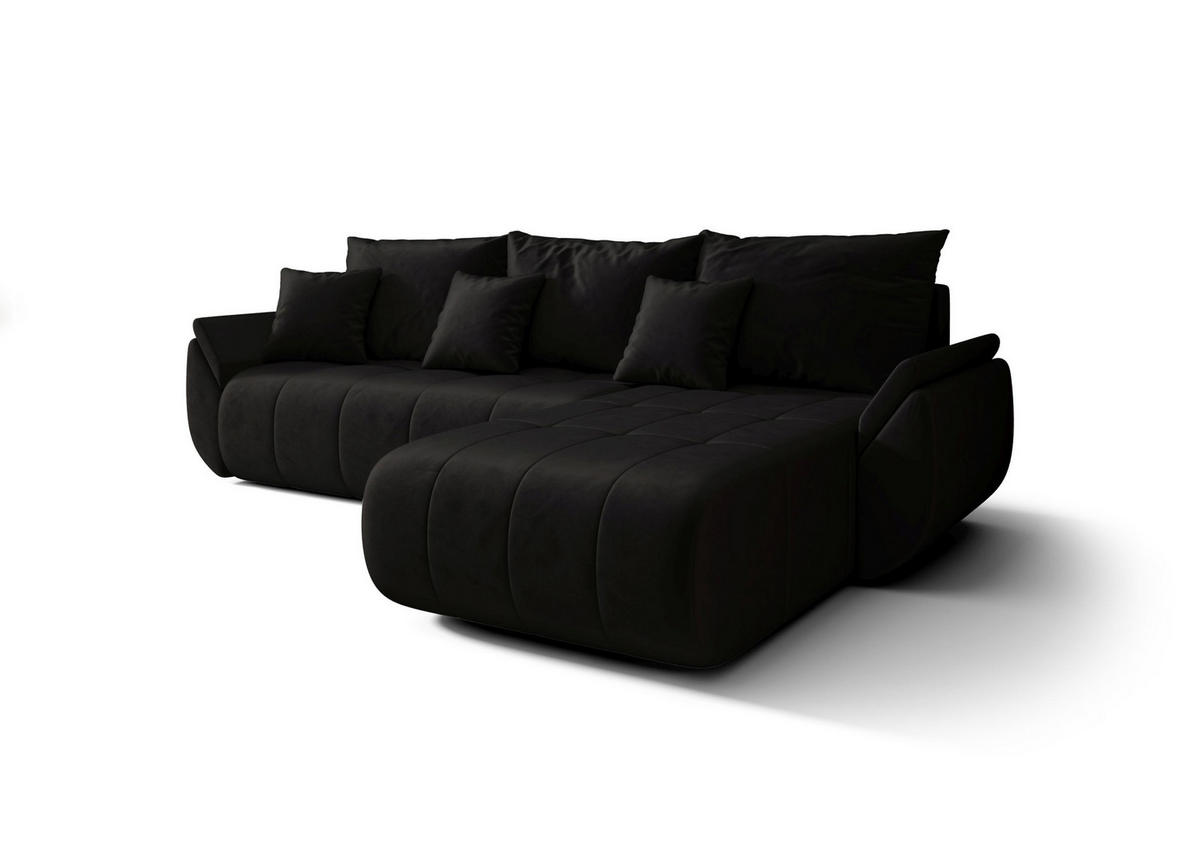 ECKSOFA mit Schlaffunktion TOKYO L Monolith 97 Links - Schwarz, Textil (280/185cm) - Bedante