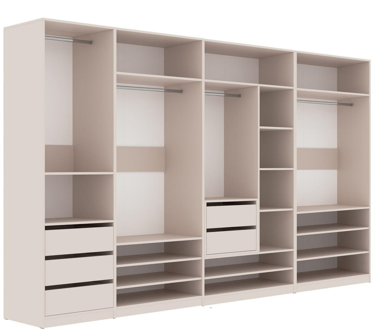 GARDEROBENSCHRANK OFFEN TRES Z/C CASHMERE 310/206/51 cm - Kaschmir, Holzwerkstoff (310/206/51cm) - Marmex Möbel