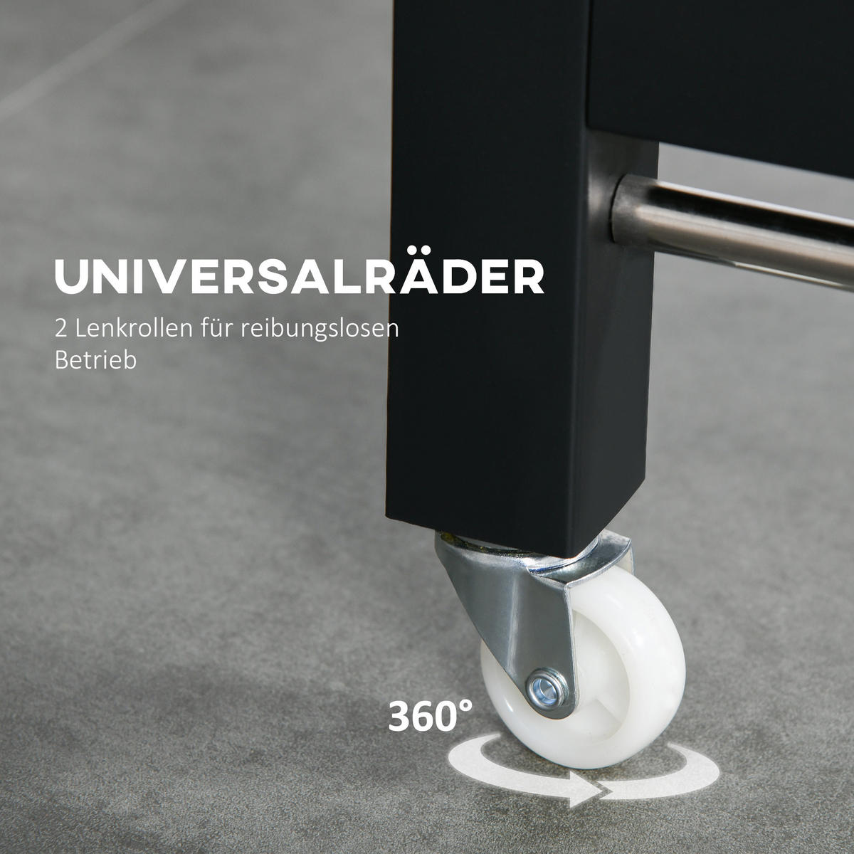 ESSTISCH ausziehbar, mit Rollen - Braun, Metall (118/70/76.5cm) - HOMCOM