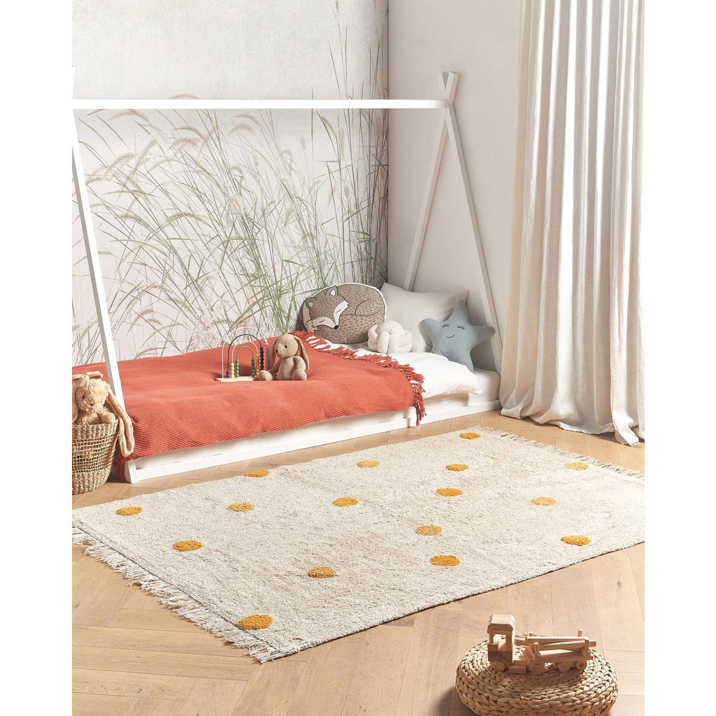 Thumbnail - Beliani Kurzflor-Teppich, Beige, Gelb, Textil, Rechteckig, 140x200 cm, Teppiche & Böden, Teppiche, Hochflorteppiche & Sh...