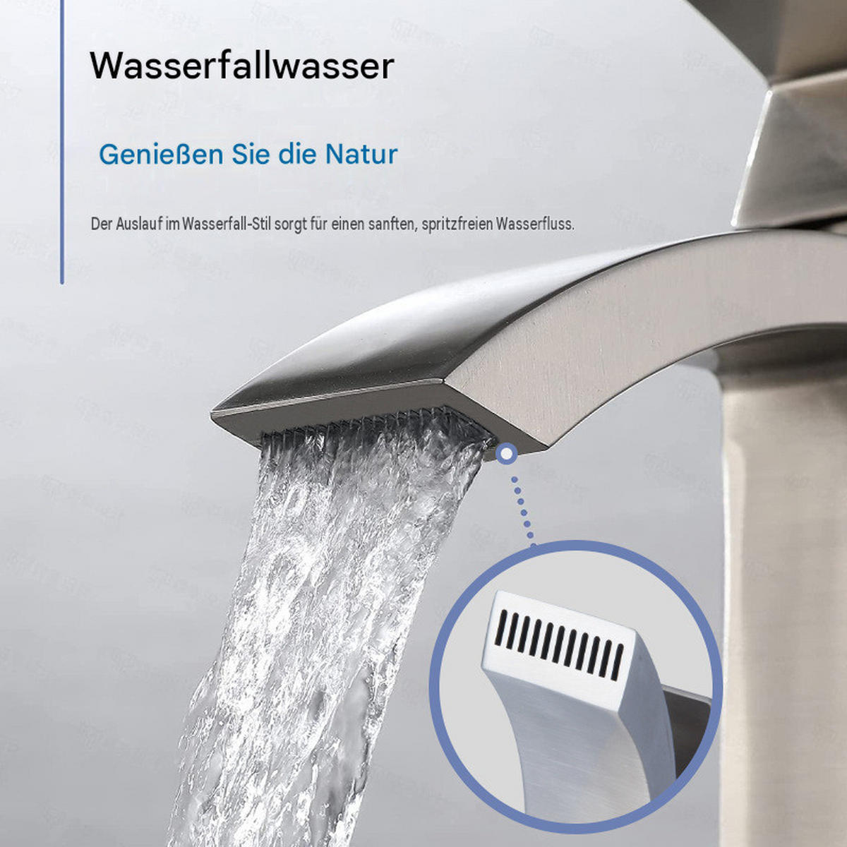 WASCHTISCHARMATUR, 30 x 15,5 cm, silber - Schwarz, Metall (43/6/24cm) - Vallsero