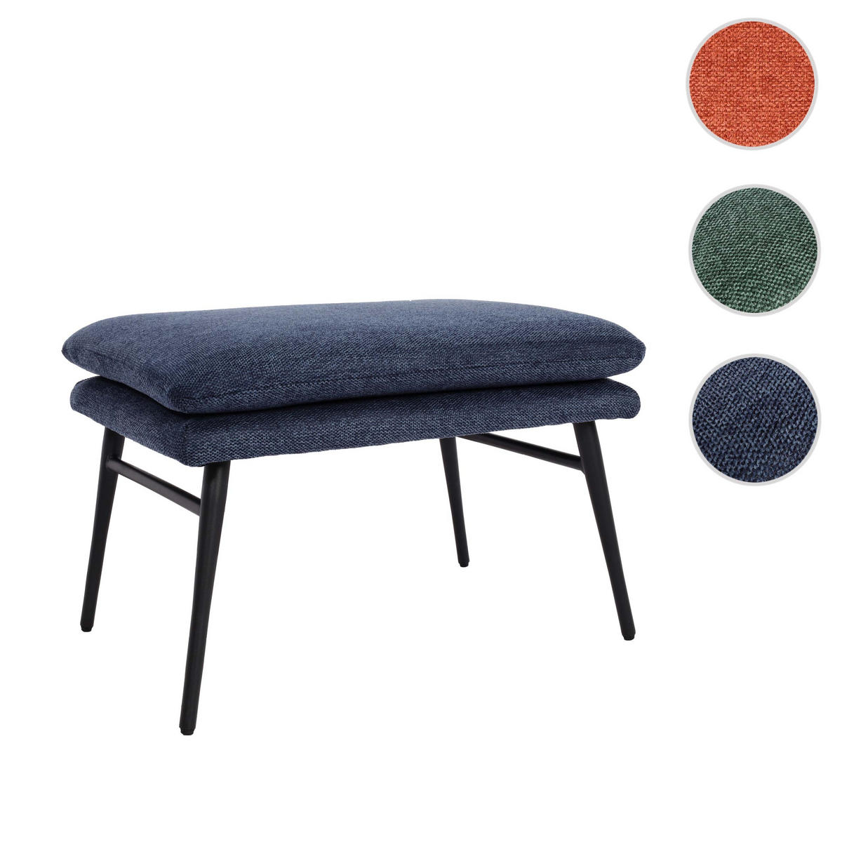 HOCKER Blau - Blau, Textil (56/38/40cm) - MCW