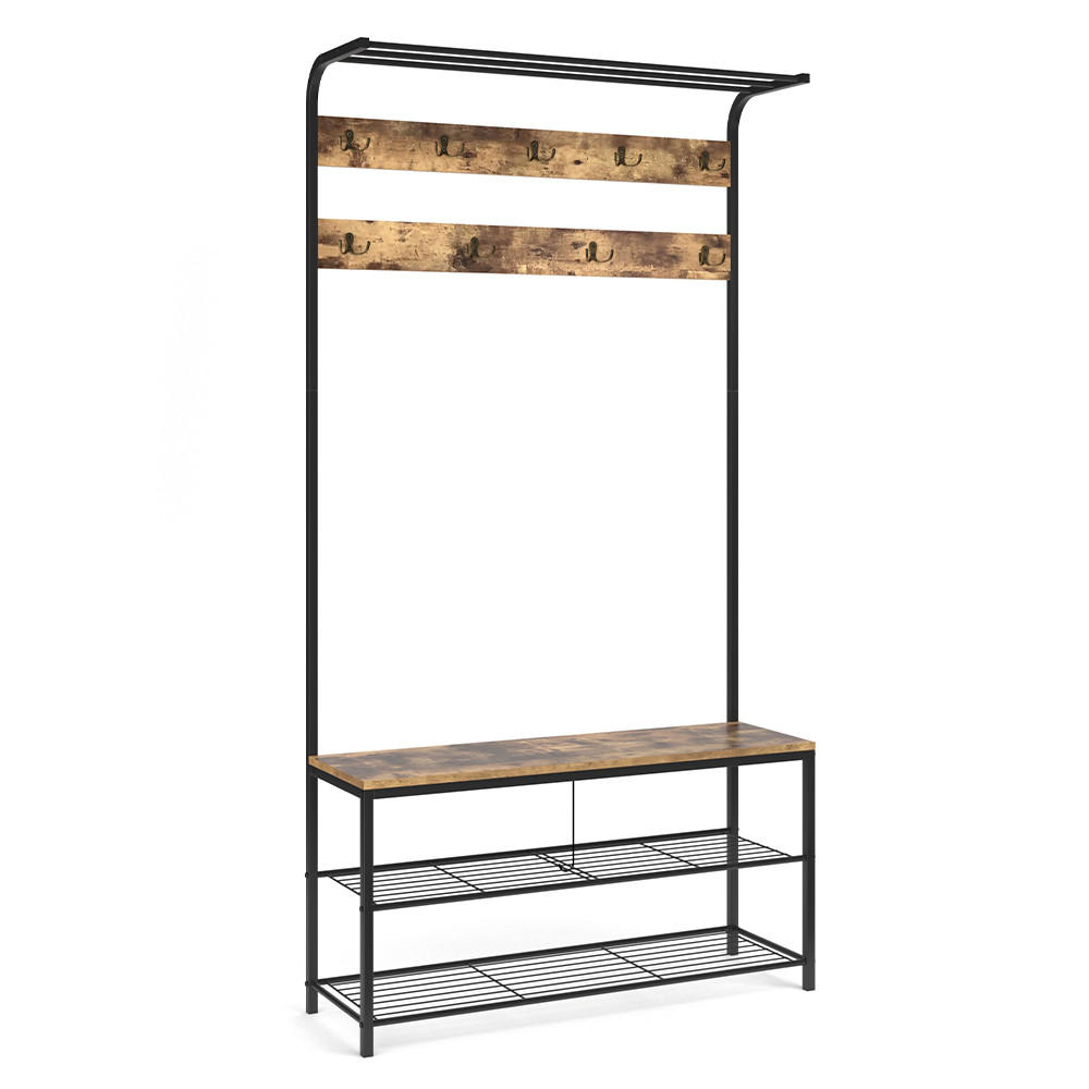 GARDEROBE Fyrk Antikholz 100 x 190 cm - Eichefarben/Schwarz, Holzwerkstoff (100/190/30cm) - Vicco