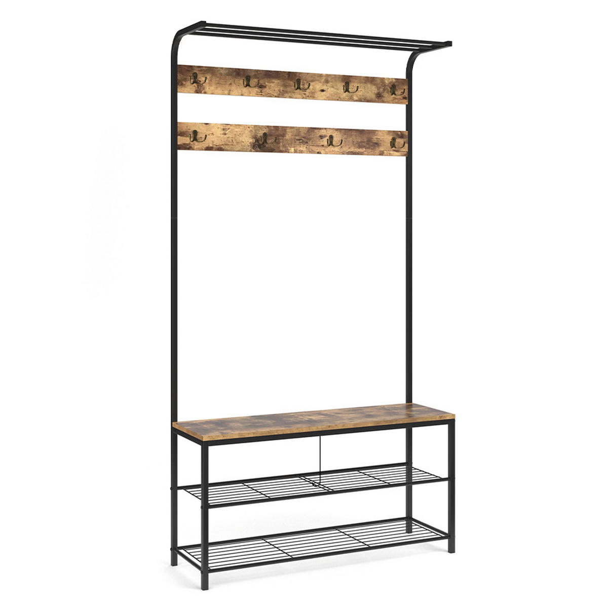 GARDEROBE Fyrk Antikholz 100 x 190 cm - Eichefarben/Schwarz, Holzwerkstoff (100/190/30cm) - Vicco